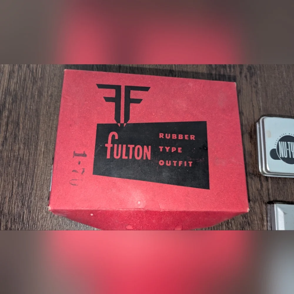 Fulton Rubber Type OUTFIT Stamp Kit & Accessories Vintage